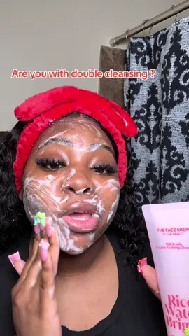 The face shops new double foaming facial cleanser is teaaa ! #doublecleansing #doublefoamingfacialcleanser #thefaceshop #ricewaterbright #tiktokshopblackfriday 
