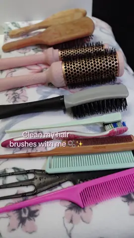 Clean my hair brushes with me ✨🫧✨  clarifying shampoo:@steambase_us  Hairbrushes are in my Amazon storefront  ✨🫶🏼✨ ##cleanhairbrushes##hairbrushes✨##fyp##hair