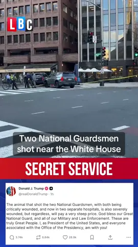 Two National Guardsmen have been shot just blocks from the White House and are in ‘critical condition’, FBI Director Kash Patel says. #iaindale #breakingnews #nationalguard #whitehouse #lbc 