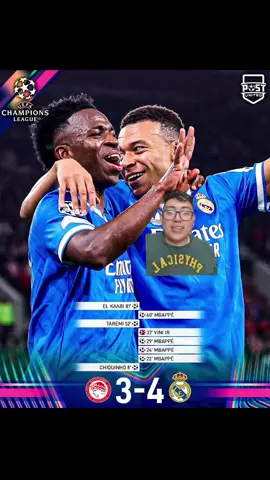 VICTORIA DEL REAL MADRID 3-4 ANTE EL Olympiacos Vamos por este titulo #uefa #uefachampionsleague #realm #mbappe #LIVEIncentiveProgram 