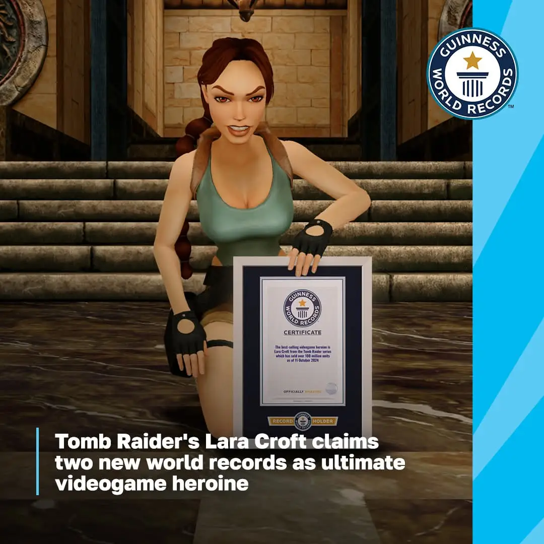 Best-selling videogame heroine and most magazine covers for a videogame character - The Two New World Records from the Guinness World Records 🙌🏻 #tombraider #laracroft #guinnessworldrecord #retrogaming #nostalgic 