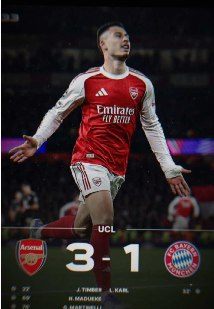 Chính thức Top 1 Châu Âu ☝️👌🔥#arsenal #bayernmunich #uefachampionsleague #martinelli #brasil🇧🇷 