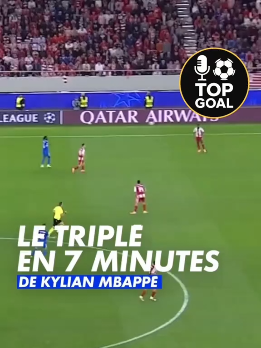 🤯Le triplé de #mbappe contre #olympiakos en champions league avec #madrid 
