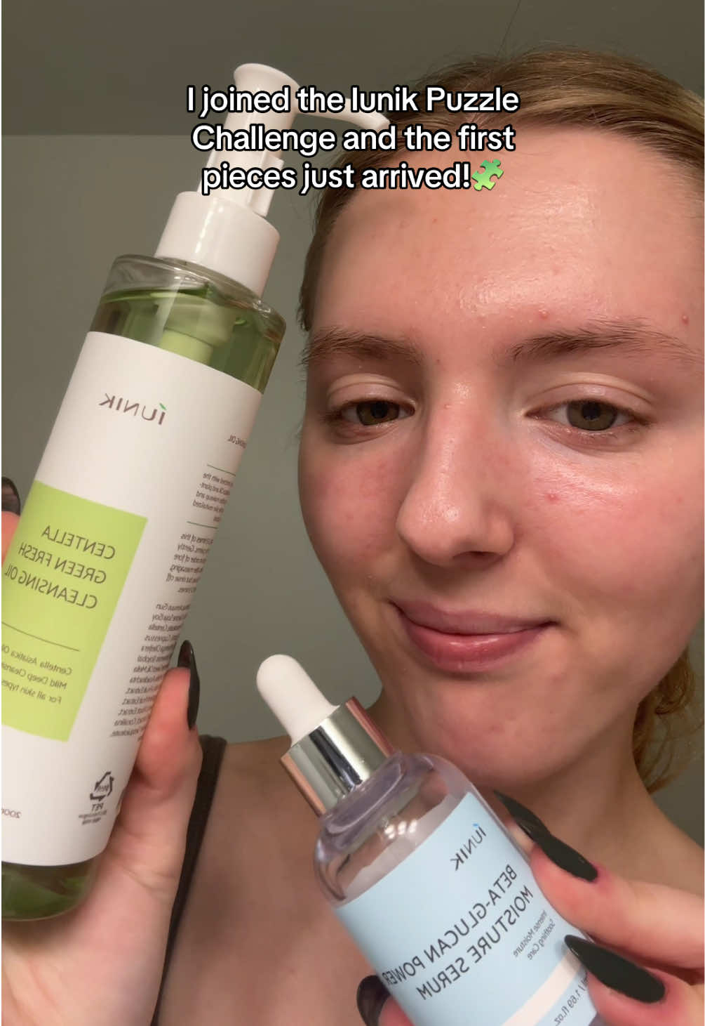 My first Iunik Puzzle Challenge Review!🧩💙 Excited for round 2🥰 @IUNIK US #iunik #betaglucan #hydratingserum #kbeauty #puzzlechallenge 