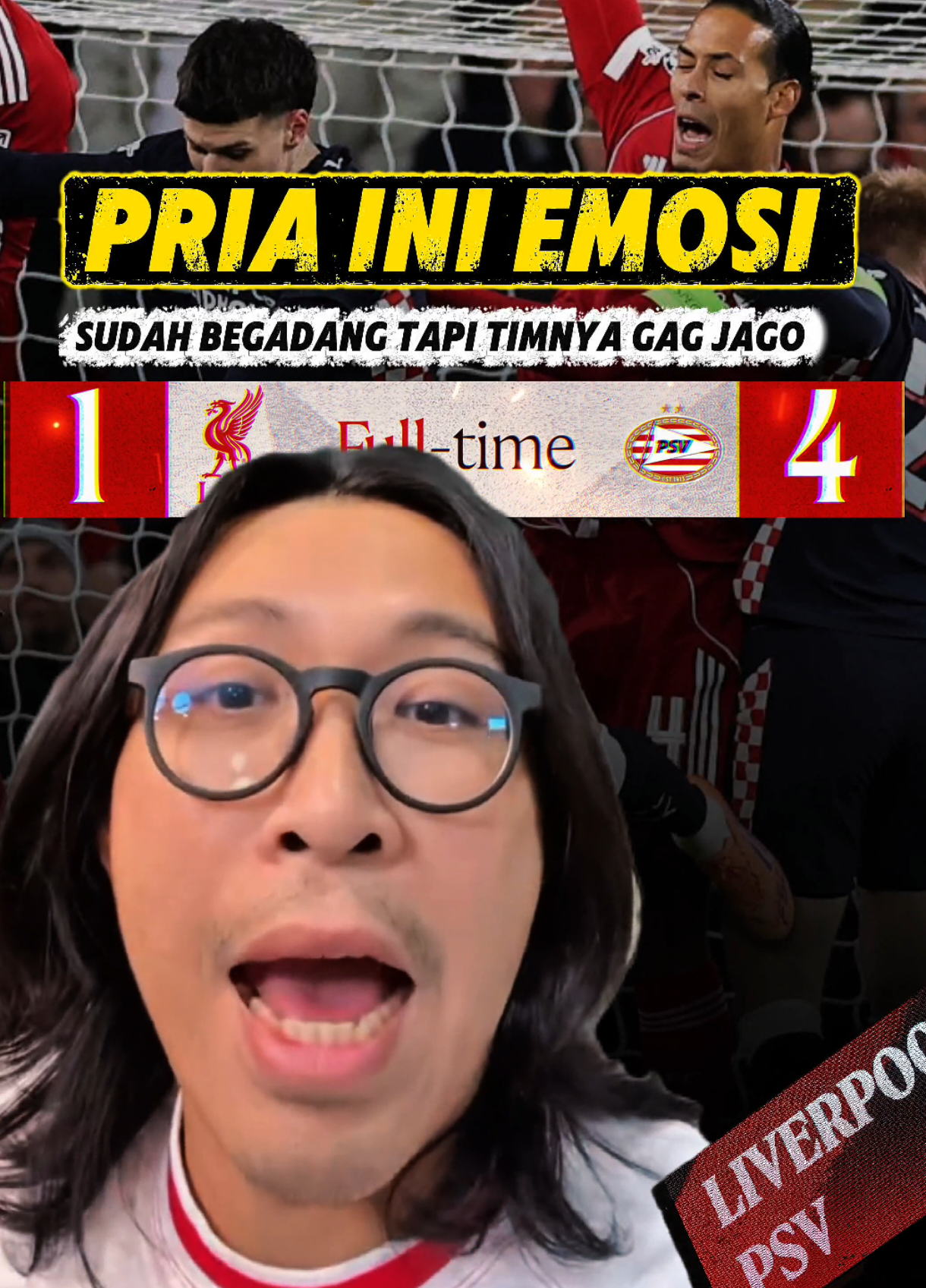 Seorang pria bernama dr. Tirta, fans sejati Liverpool, terlihat meledak emosinya malam ini. Bagaimana tidak? Tim kesayangannya — yang selalu ia bela mati-matian — justru dipermalukan PSV dengan skor 4–1. Di timeline, dia sudah siap pasang badan, tapi begitu peluit akhir berbunyi, wajahnya langsung seperti wifi lemot: muter terus tanpa hasil. Dengan jersey Liverpool yang masih dipakai sejak pagi, dr. Tirta cuma bisa duduk di pojokan sambil ngomel, “Main kayak gini kok minta dibela?” Bahkan sandal yang biasanya ia lempar ke fans rival pun kali ini ia lempar ke tembok sendiri. Emosinya memuncak, loyalitasnya diuji, dan malam itu seluruh dunia tahu: tak ada yang lebih setia dari fans yang tetap mencintai timnya, meski digebuk 4–1 oleh PSV. #drtirta #tirta #liverpool #liverpoolfc #championsleague 