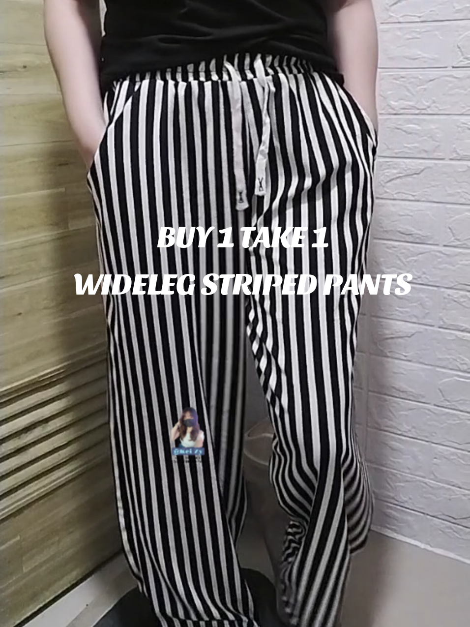 comfy suotin, classy tingnan.  Buy 1 Take 1 pa #widelegpants #stripedpants #comfywear #trendyfits 