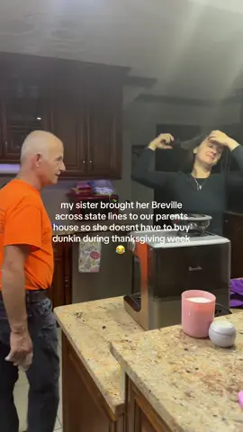 She found out her Dunkin’ order was 300 calories and it resulted in bringing the whole espresso machine to our parents house 🤣🤣🤣