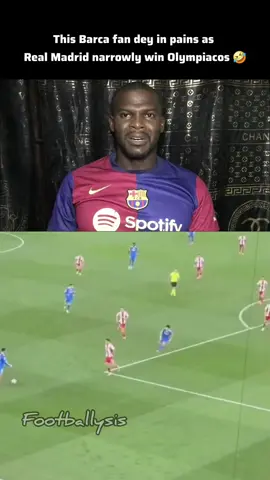 Olympiacos vs Real Madrid match highlight & reaction from a werey Barcelona fan 🤣🤣🤣 #realmadrid #barcelona #championsleague 