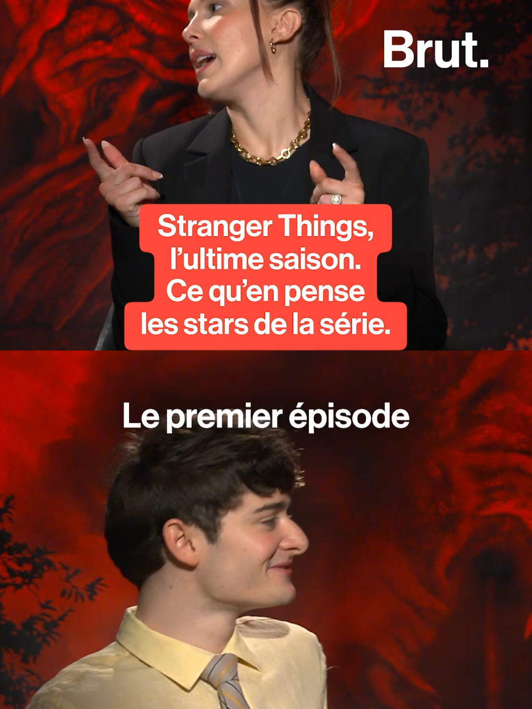 Millie Bobby Brown et Noah Schnapp révèlent ce que l’on peut attendre de la saison 5 de Stranger Things. Les deux acteurs sont à l’affiche de la dernière saison de la série, dont la première partie est disponible sur Netflix. #strangerthings5 #strangerthings #milliebobbybrown #noahschnapp #onregardequoi
