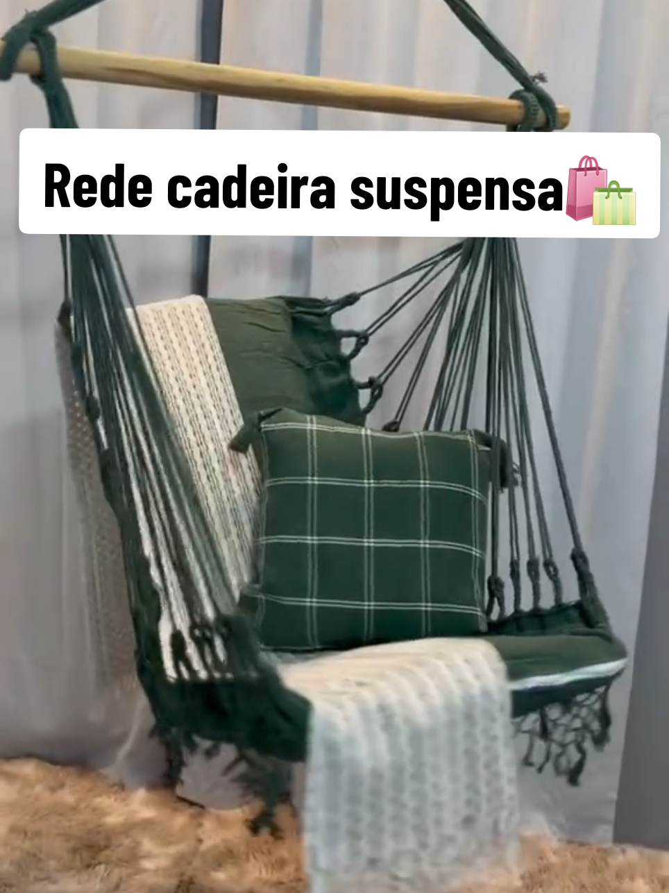 Rede cadeira de teto suspensa descanso e balanço. Perfeita né?! Garanta a sua, Link nos comentários 🛒🛍😍#rede #confortavel #balanco #descanso 