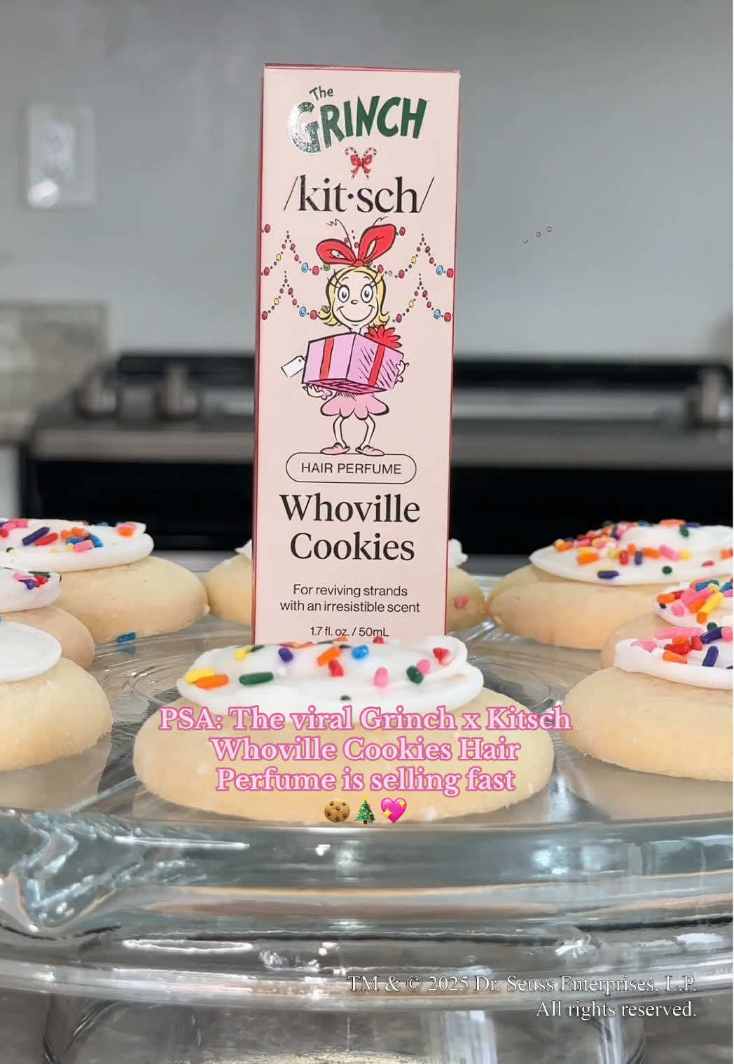 PSA: The Grinch x Kitsch Whoville Cookies Hair Perfume is selling fast! Grab yours now for the holidays before it’s gone 👀💖 #grinch #hairperfume #perfume #holiday #foryoupage @AllThingsDami 