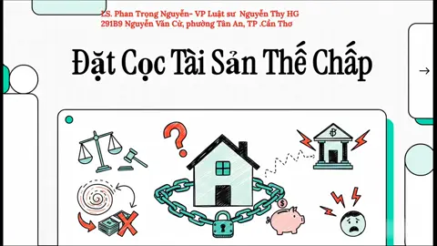 Mỗi ngày một tình huống pháp lý Một bất động sản “siêu ngon” nhưng lại đang thế chấp ngân hàng. Người bán cam đoan “như đinh đóng cột” sẽ dùng tiền cọc của bạn để giải chấp rồi sang tên. Đây là cơ hội vàng hay cạm bẫy tài chính được bày ra khéo léo? Làm sao để nhận diện rủi ro? Làm sao kiểm tra mọi “góc khuất” của thương vụ để biến nguy thành cơ, biến một phi vụ đầy rủi ro thành một thương vụ thông minh? Văn phòng Luật sư Nguyễn Thy HG Địa chỉ: 291B9 đường Nguyễn Văn Cừ, phường Tân An, thành phố Cần Thơ Hotline: 091 8064003- 0939700003 #TìnhHuốngPhápLý #PhápLýBấtĐộngSản #GiảiChấp #ĐặtCọc #LuậtSưPhânTích       