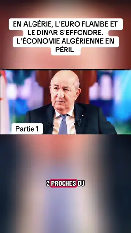 algérien ! Cette vidéo vous dévoile les vraies raisons de cette flambée historique, bien loin des discours officiels. Déficit commercial, chute des exportations, déséquilibres structurels... mais aussi complicité du régime et rôle trouble d'hommes d'affaires liés à Tebboune. Quel impact pour les Algériens ? > Pouvoir d'achat en chute libre > Inflation massive • Entreprises étranglées > Argent qui fuit clandestinement via les circuits informels Partagez vos avis en commentaire : si vous êtes algérien, ressentez-vous, vous aussi, cette crise silencieuse ? Abonnez-vous pour d'autres vidéos sans langue de bois sur la situation en Algérie. #Algérie #EuroDinar #Tebboune #Economie #tiktokdz 