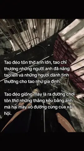 Tao đéo tôn thờ anh lớn, tao chỉ thương những người anh đã nâng tao lên và những người dành tình thưỡng cho tao như gia đình. Tao đéo giống mày là ra đường chơi tôn thờ những thằng kêu bằng anh mà hại mày vô đường cùng của xã hội. #pmh482009 #fyp #story #sttxahoi #xuhuongtiktok 