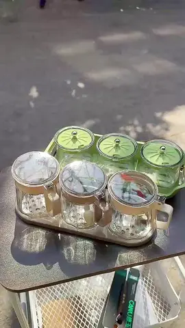 #dogiadung #dogiadungtienich #dogiadungnhabep #hugiavi  bộ 3 hũ gia vị thủy tinh kèm khay