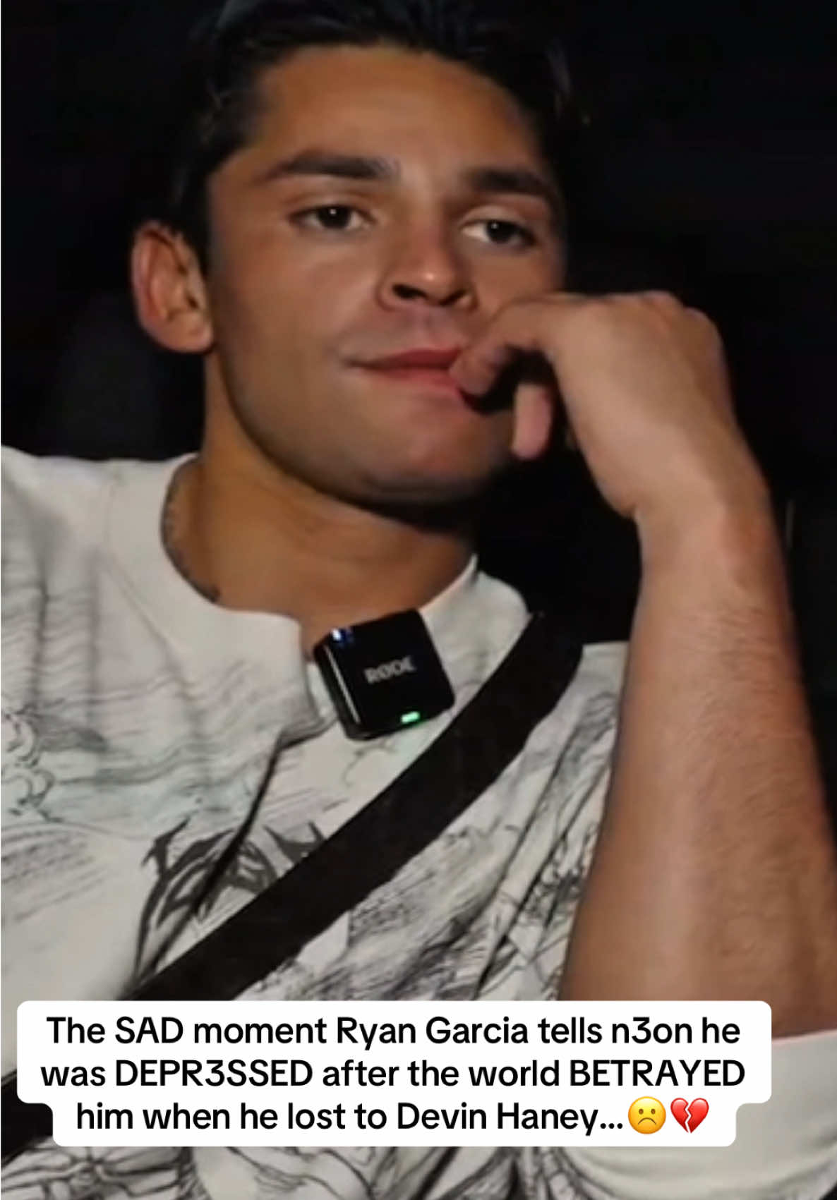 The SAD moment Ryan Garcia tells n3on he was DEPR3SSED after the world BETRAYED him when he lost to Devin Haney…☹️💔#n3on #fyp #ryangarcia 