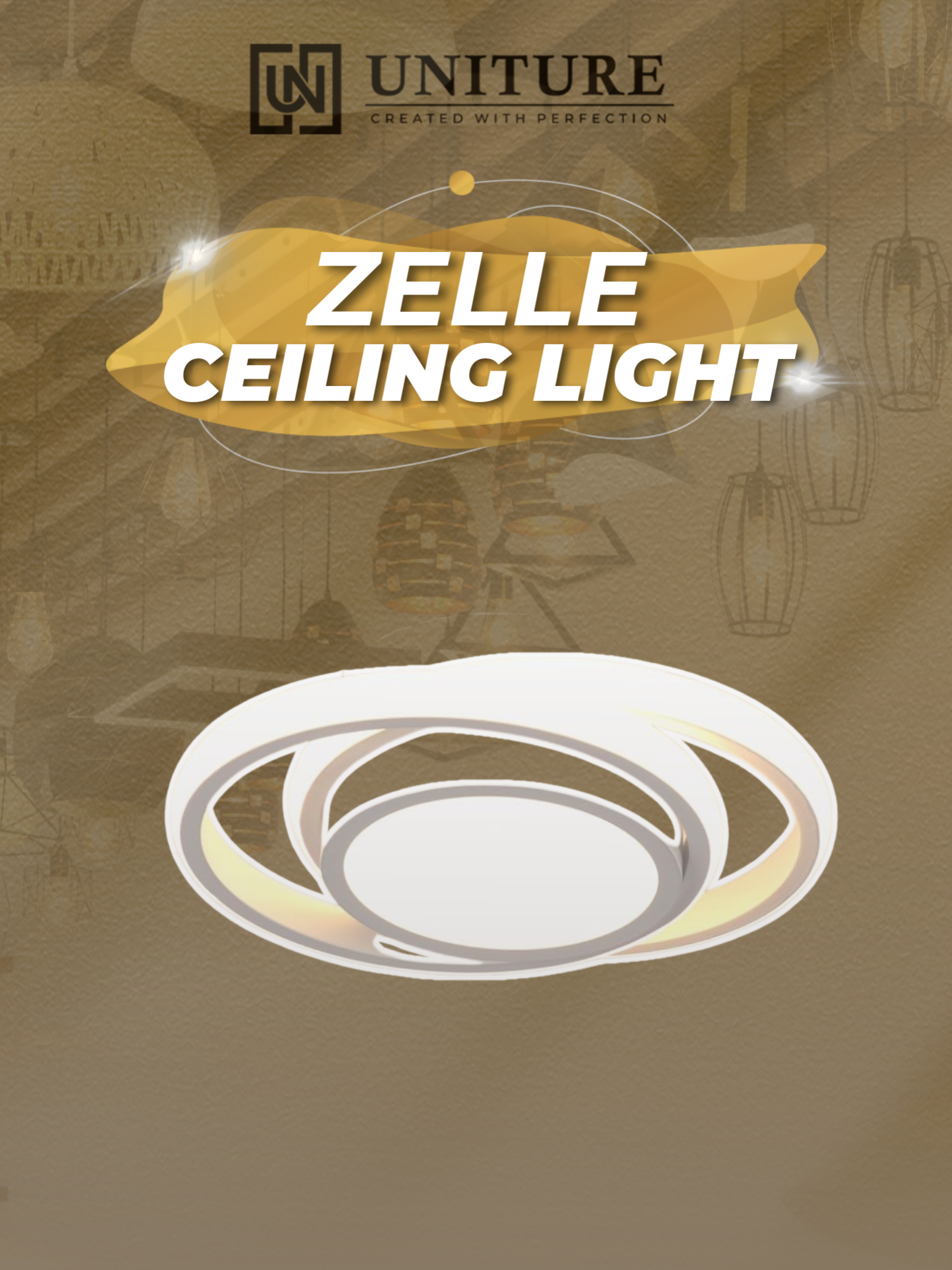 Classy ceiling light ba hanap mo? Meet Zelle Ceiling Light. Available on our yellow basket! #uniture #lightingfixtures #classy #ceilinglight #homedor