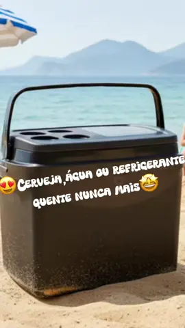 Caixa Térmica 34L ❄️ Cabe 50 latas, alça reforçada e porta-copos! Perfeita pra churrasco, praia e viagem! Corre e comente EU QUERO! #Promo #Verão #Churrasco