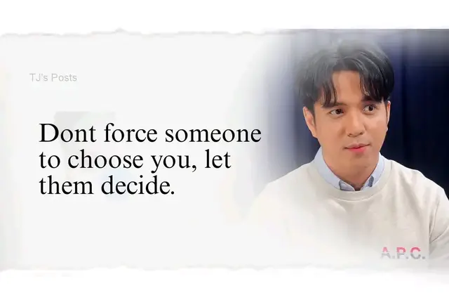 I was struck by the quiet honesty of TJ Monterde’s words, “Pwede mo ipakita yung nararamdaman mo sa kanya, pero hindi mo pwedeng piliting gustuhin ka. Don’t force someone to choose you, let them decide.” Love, at its purest, is never a negotiation, it is an offering. You can show up with sincerity,  with all the ways you know how to care but you cannot demand a place in someone else’s life. And TJ is right,  the moment you start forcing yourself to be chosen is the moment you lose the dignity of your own worth. Real love does not require chasing. It doesn’t ask you to shrink, to compete, to prove you’re enough. So show your love, but don’t lose yourself. Express your feelings, but keep your self-respect intact. Love is a decision, and the one meant for you will make it freely.