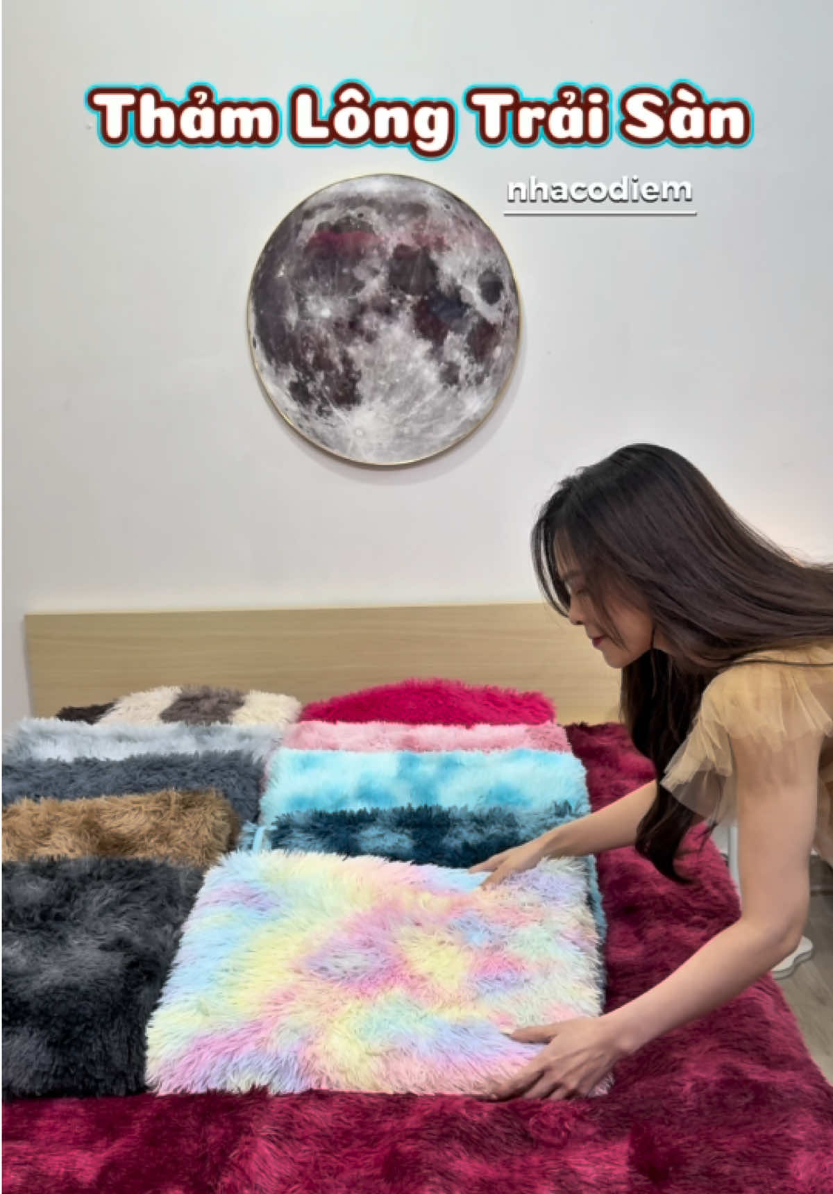 Thảm lông trải sàn trang trí nhà cửa #nhacodiem #thamtrangtri #decor #nhashyhomedecor 