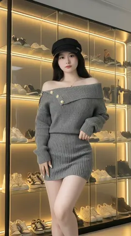 váy đầm len trễ vai #thoitrang #fashion #myoutfit #thoitrangnu #reviewquanao 