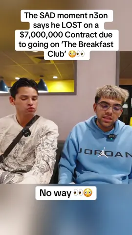 The SAD moment n3on says he LOST on a $7,000,000 Contract due to going on ‘The Breakfast Club’ 😳👀 #n3on #ryangarcia #thebreakfastclub 