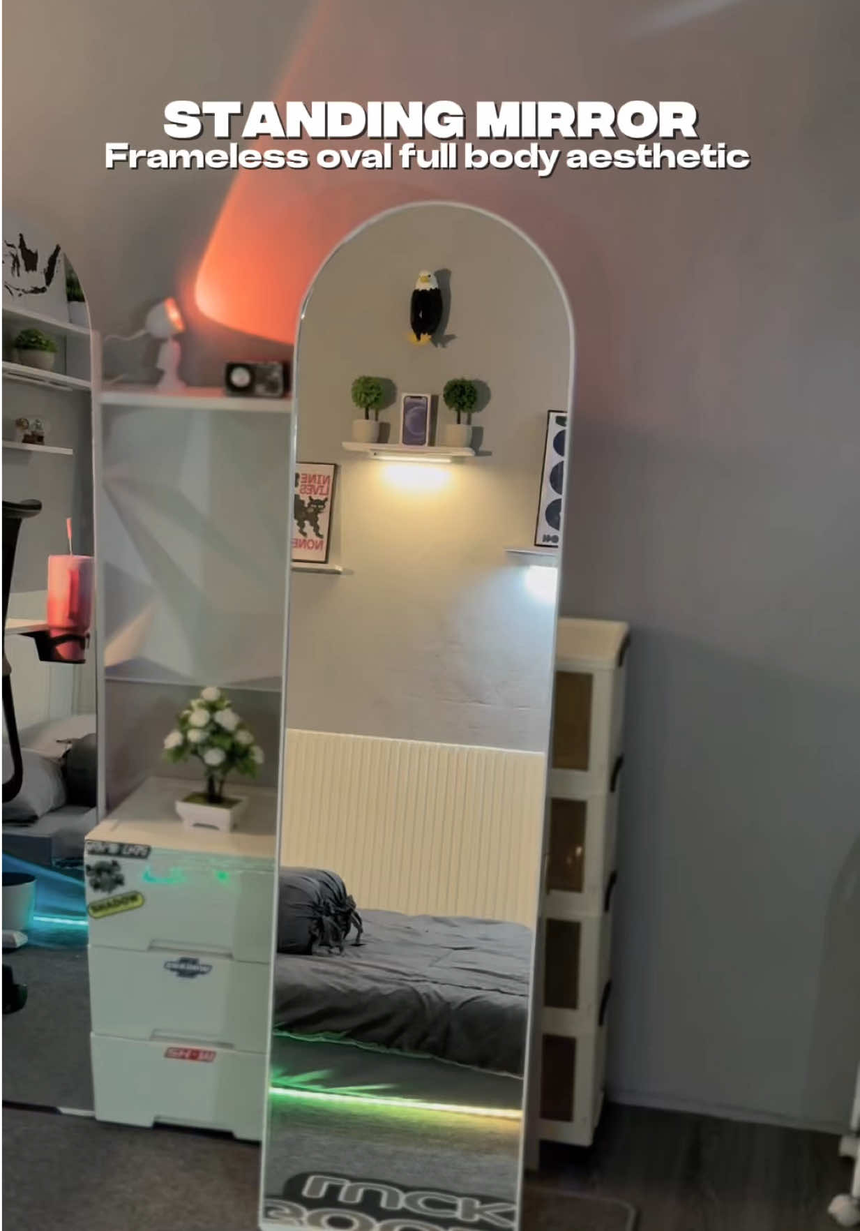 Yang aku pakai uk 153x40cm cuy😍 #standingmirror #standingmirroraesthetic #cerminstanding #standingmirrorfullbody 