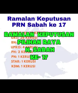 Sekadar ramalan berdasarkan senario semasa. Apa pun pilihan di tangan masing-masing. Undi itu rahsia.#prn17 #sabahmemilih #barisannasional #grs #partiwarisansabah 
