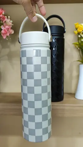Tumbler Vacum flask houndstooth & chessboard 🌼 .  .  #botolminum #tumbler #racuntiktok #thermos 