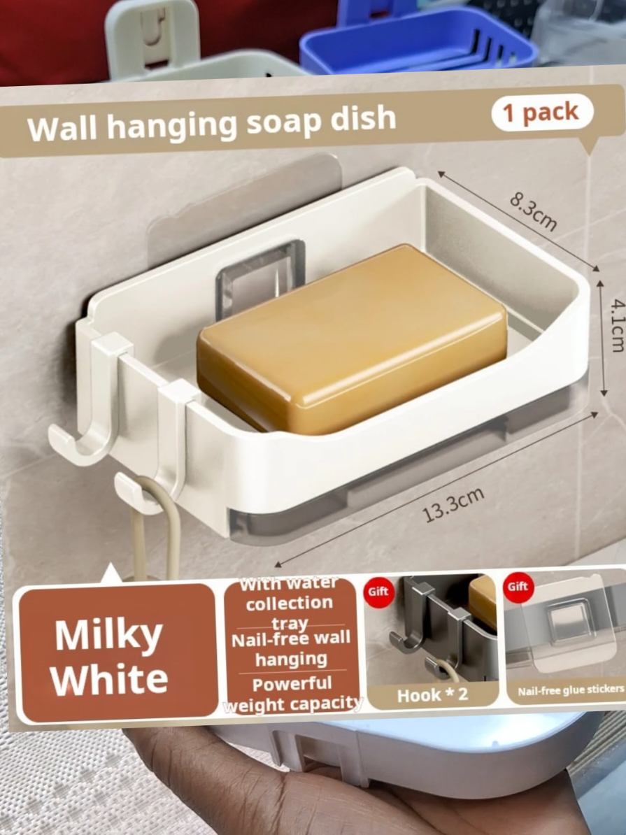 Wall mounted soap dish with drain tray. It comes with free diy adhesive sticker for easy installation.  .......................................................... We are located in Nairobi CBD at the intersection of Moi and Kenyatta Avenue, HH Towers 7th floor shop 710 .......................................................... Shop Contact; 📞 0734380622 .......................................................... Delivery services available at a fee depending on one's location #soapdish #soapholder #bathroommakeover #bathroomorganization #bathroomaccessories 