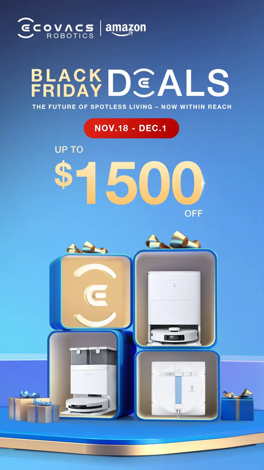 A few more days....Black Friday is on at Amazon Australia! 🖤💥 Score unbeatable prices up to $1,500 off on the latest ECOVACS robot vacuum range, exclusively on Amazon Australia but hurry, these deals disappear after December 1! #ECOVACS #Sale #BlackFriday #DEEBOT #Amazon