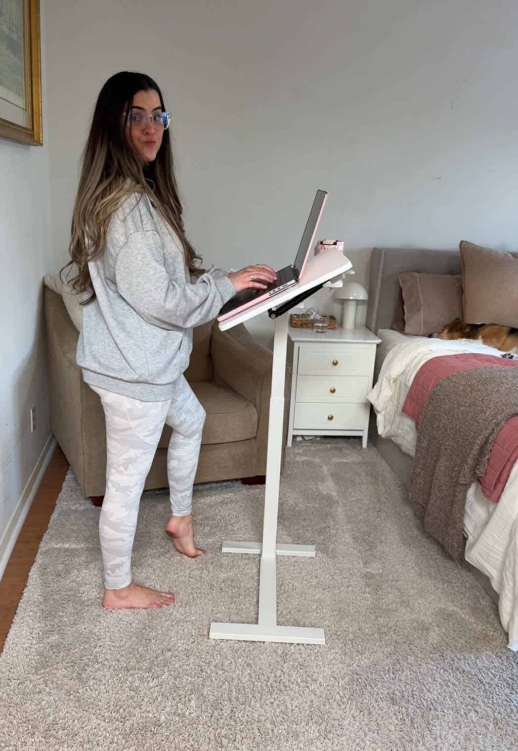 If you work from home, this adjustable sit to stand desk is a must have & its on sale today! ✨ This height adjustable standing desk tilts to get your perfect angle, has a built in tray to secure your laptop or tablet, & has hidden caster wheels for easy movement. Whether you're getting work done or just using it to eat breakfast in bed, this standing desk is so freaking convenient. On sale today only - tap the orange cart to grab the deal! 💫 #standingdesk #tiktokshopcreatorpicks #tiktokshopblackfriday #tiktokshopcybermonday #tiktokshopholidayhaul 