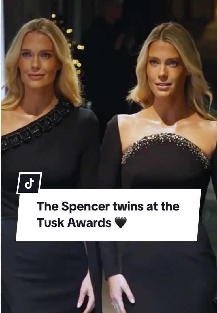 We can always count on the #Spencer twins to bring the glamour! Lady Amelia and Lady Eliza Spencer looked so elegant as they stepped out to support cousin #PrinceWilliam at the Tusk Conservation Awards