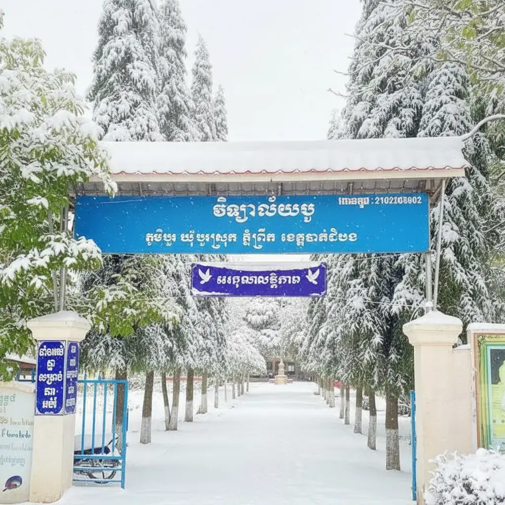 សាលារៀន វិទ្យាល័យ បួ ធ្លាក់ព្រិល ហើយ🥶☃️#ដៃគូបង់ប្រាក់💰💸 #fyp 