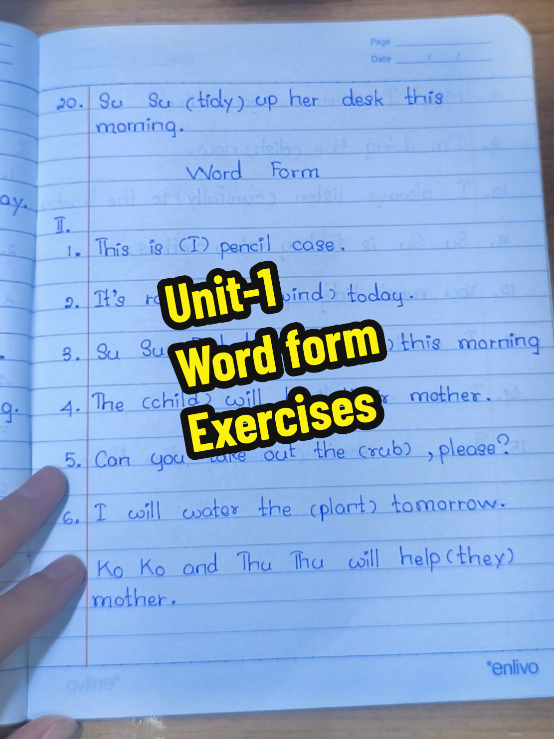 Grade-5 Unit 1 word form လေ့ကျင့်ကြမယ် မနက်ကလိုင်းမကောင်းလို့ခုမှတင်ရ #wordformဖြေနည်း📖🖋 #englishgrammar #fyppppppppppppppppppppppp #TrChan #tiktoklearn 