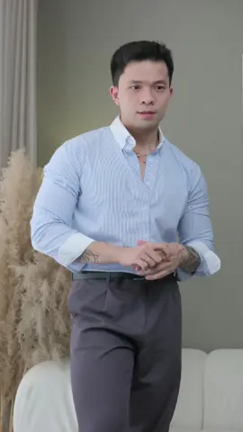 Sơ mi sọc nhuyễn phối cổ. #daily #tiktokshop #tiktokshopvn #outfitinspiration 