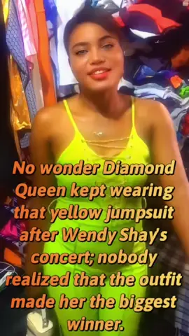 No wonder Diamond Queen kept wearing that yellow jumpsuit after Wendy Shay's concert; nobody realized that the outfit made her the biggest winner.#foryou #wendyshay #diamondqueen #fyp #usa🇺🇸 