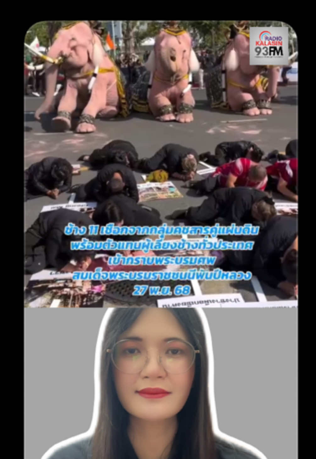 ช้าง 11 เชือกจากกลุ่มคชสารคู่แผ่นดิน พร้อมตัวแทนผู้เลี้ยงช้างทั่วประเทศ เข้ากราบพระบรมศพสมเด็จพระบรมราชชนนีพันปีหลวง 27 พ.ย. 68 วังช้างอยุธยา แล เพนียด มูลนิธิพระคชบาล เป็นตัวแทนกลุ่มคชสารคู่แผ่นดิน ซึ่งมีราษฎรผู้เลี้ยงช้าง จำนวน ๕๐๐ คน นำช้าง ๑๑ เชือก เคลื่อนขบวนเข้ากราบถวายสักการะพระบรมศพ สมเด็จพระนางเจ้าสิริกิติ์ พระบรมราชินีนาถ พระบรมราชชนนีพันปีหลวง ด้านหน้าพระบรมมหาราชวัง  วันที่ ๒๗ พฤศจิกายน ๒๕๖๘  #คชสารคู่แผ่นดิน  #วังช้างอยุธยาแลเพนียด  #ช#ช้างเดินขบวนเข้ากราบพระบรมศพฯสมเด็จพระนางเจ้าสิริกิติ์พระบรมราชินีนาถพระบรมราชชนนีพันปีหลวง #พระพันปีหลวง 