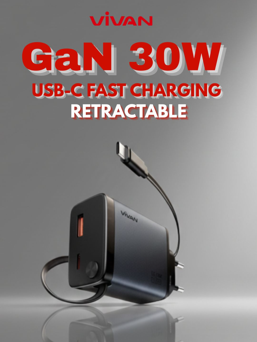Charger dengan kabel tarik 70cm yang super praktis! ⚡ Tahan 12.000 kali tarik, daya besar 30W, dan bisa isi 3 device sekaligus. Support banyak fast charging protocol + 6 lapisan smart protection. Satu charger untuk semua kebutuhan! #vivan #charger #chargergan #chargerfastcharging #charger30watt #chargeriphone