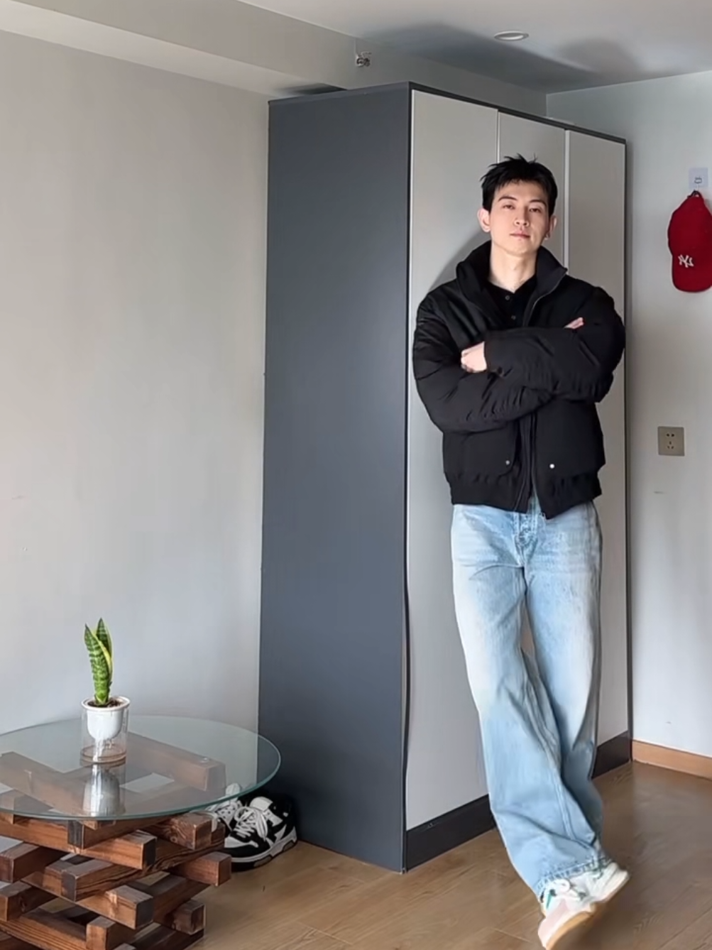 outfit simpel celana jeans pria keren loose denim #outfitsimple #ootdfashion 