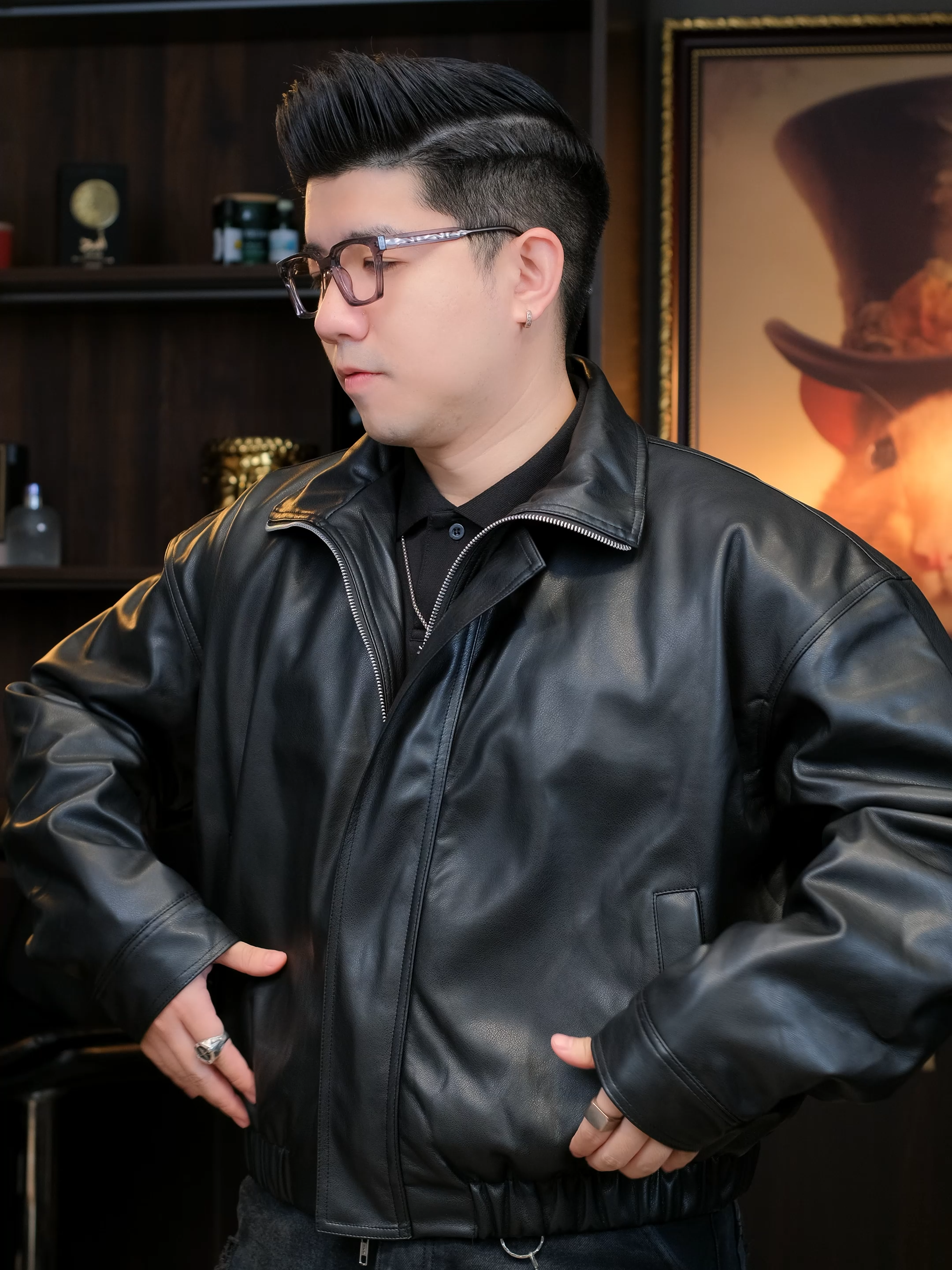 Áo khoác da chất lượng siêu xịn Thomas #minhcuan #thoitrangnam #xuhuong #aokhoac #varsity #aobomber #aoda