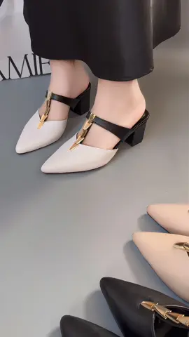 Giày sục mũi nhọn cao gót 5p #trangdepxinh #giaydepnu #giaydep #caogotdep #depnudep 