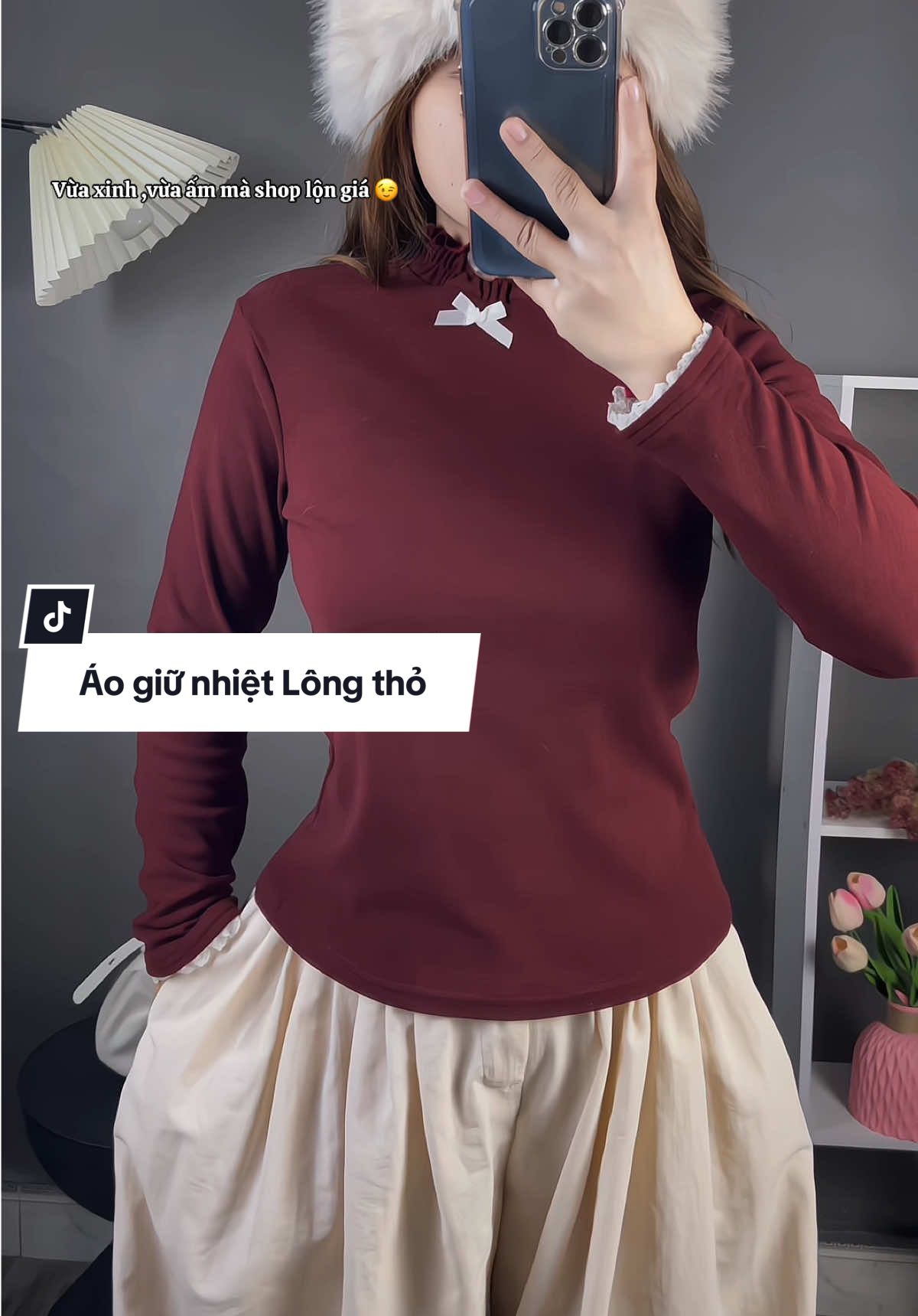 Chất lông thỏ ấm nè #thoitrang #xuhuongtiktok #aogiunhiet #aogiunhietlongtho #oufit 