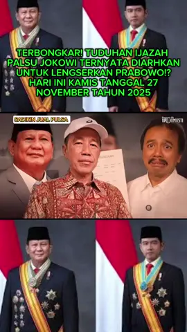 Drama tuduhan ijazah palsu Jokowi akhirnya memasuki bab paling gila: ternyata serangan itu bukan cuma untuk menjatuhkan Jokowi… tapi diarahkan untuk menggoyang bahkan melengserkan Presiden Prabowo! Dalam video ini kita bongkar habis: 🔥 bagaimana isu “ijazah palsu” sengaja dipelintir sebagai senjata politik 🔥 bagaimana RS dan para penuding lain memakai analisis ngawur berbasis scan HP 🔥 bukti teknis yang dibuang demi sensasi 🔥 pola tuduhan tidak berdasar yang sengaja dipaksakan 🔥 dan yang lebih gila: tujuan akhirnya bukan Jokowi… tapi kursi Prabowo!Narasi yang kelihatannya kecil ternyata membuka skenario politik yang jauh lebih besar. Dan sekarang semuanya mulai terlihat: siapa yang panik, siapa yang memainkan opini, siapa yang punya kepentingan, dan siapa yang sebenarnya sedang sengaja digiring jadi target politik. Tonton sampai akhir — ini bukan sekadar drama ijazah. Ini peta konflik politik yang mulai terbuka satu per satu. #Jokowi #Prabowo #IjazahJokowi #DramaPolitik #IsuPalsu 