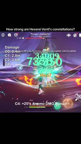 Hexerei Venti Constallations Compared (Luna Ⅲ Redemption Code: P3GXX56W3VG9. This was filmed on the creator experience server. Gameplay may differ from the official release) #GenshinImpact #venti 