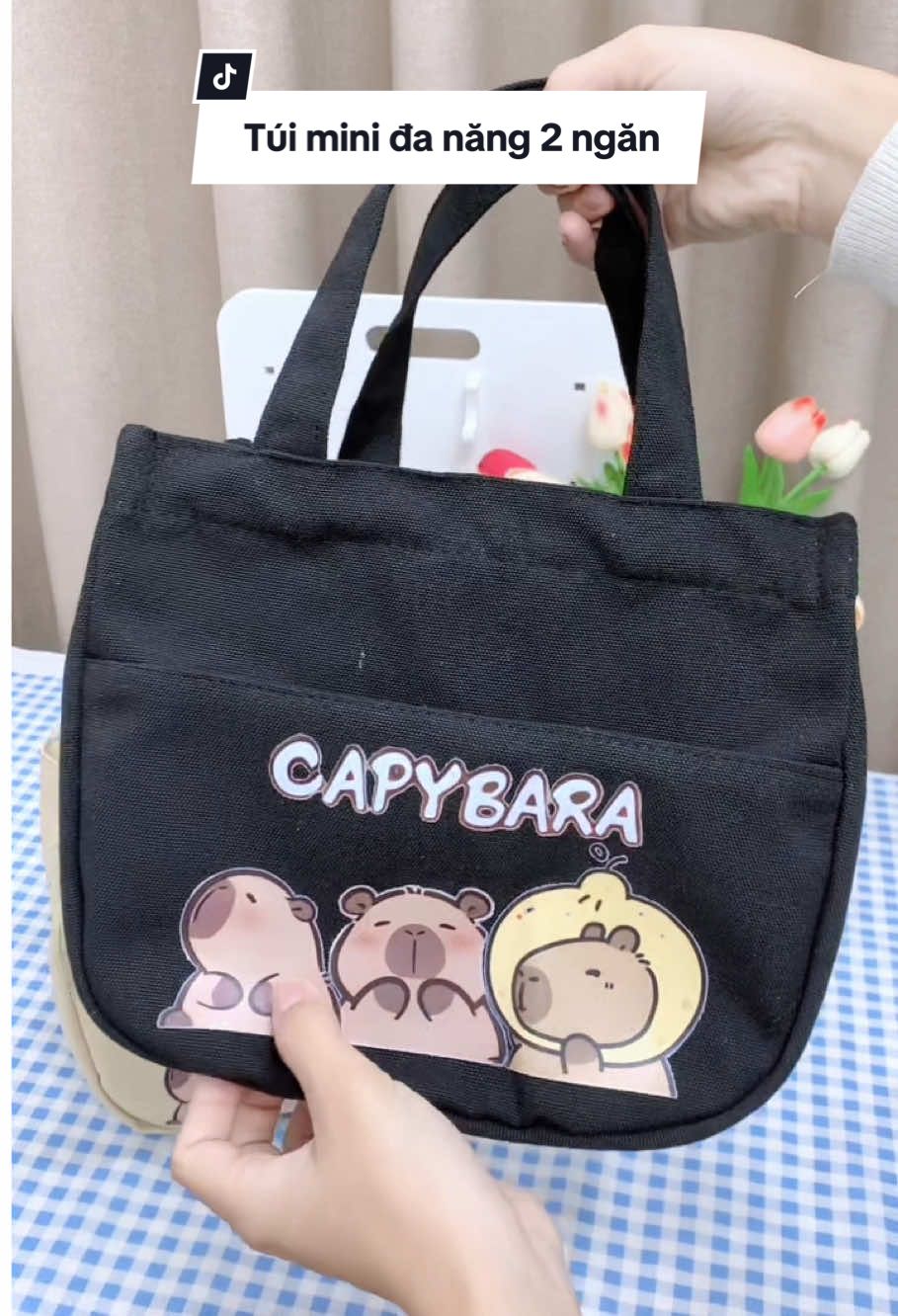 Túi mini đa năng 2 ngăn #tuivaicanvas #tuidungbimsua #trendingvideo #tuicomvanphong #tuidungmypham 