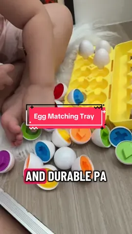 Color and Shape Egg Matching Tray for your Smart Toddlers!  #EducationalToysForToddlers #ColorAndShapeMatching #GiftIdeasForKids #FineMotorSkills #MontesssoriToysForKids