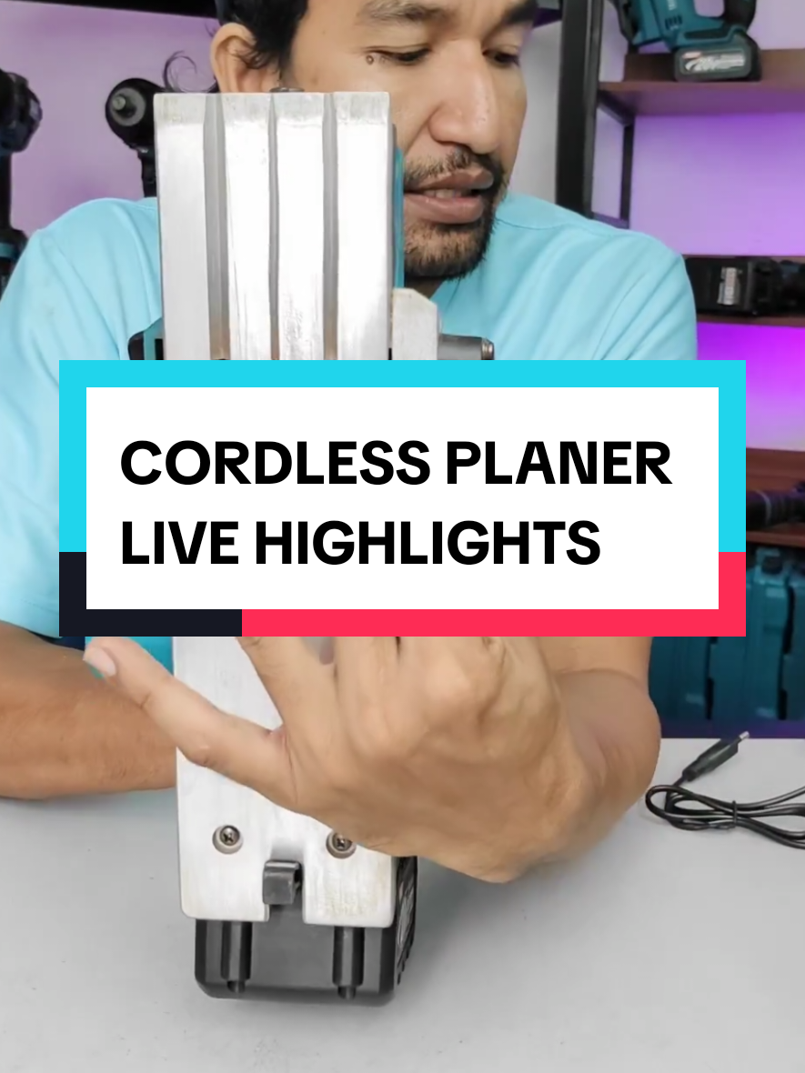 Cordless brushless planer untuk bagi licin permukaan kayu. Dari kasar jadi halus.  #dagmara #cordless #planer #tiktoklive #livehighlights 