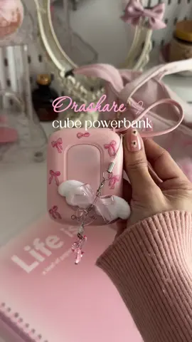 my everyday cute pink powerbank 🎀💕 #orashare #cubepowerbank #minipowerbank #fastchargingpowerbank #pinkpowerbank