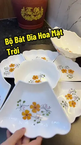 Bộ Bát Đĩa Hoa Mặt Trời #bobatdia #bobatdiahoamattroi #bobatdiabaymamcung #loan_xjnh #xuhuong  @loan_xjnh  @loan_xjnh 